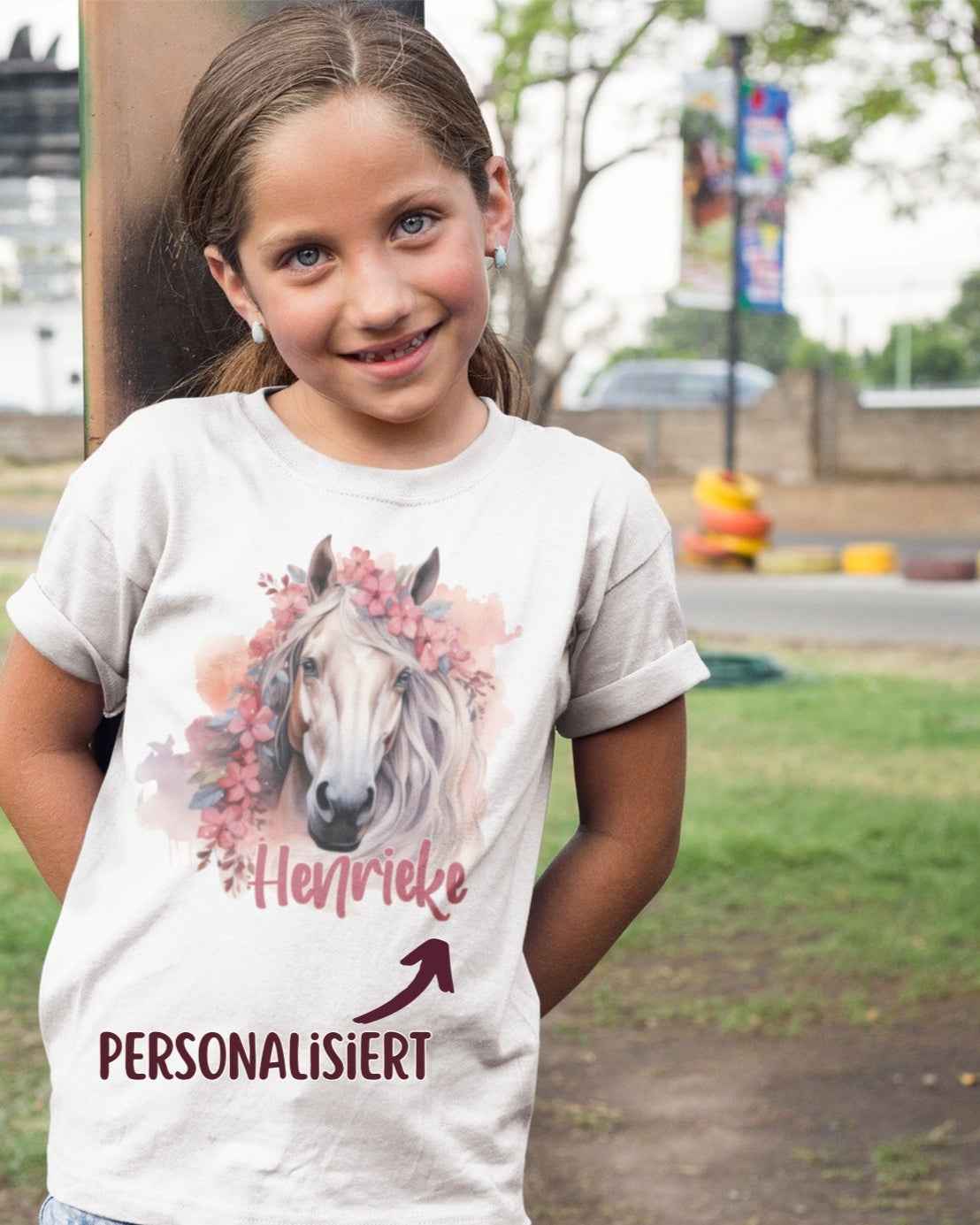 Pferdeshirt für Mädchen, Kindershirt mit Pferdemotiv, *personalisiert