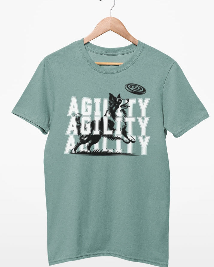 "Agility T-Shirt" für Fans der Hundesportart, Border Collie