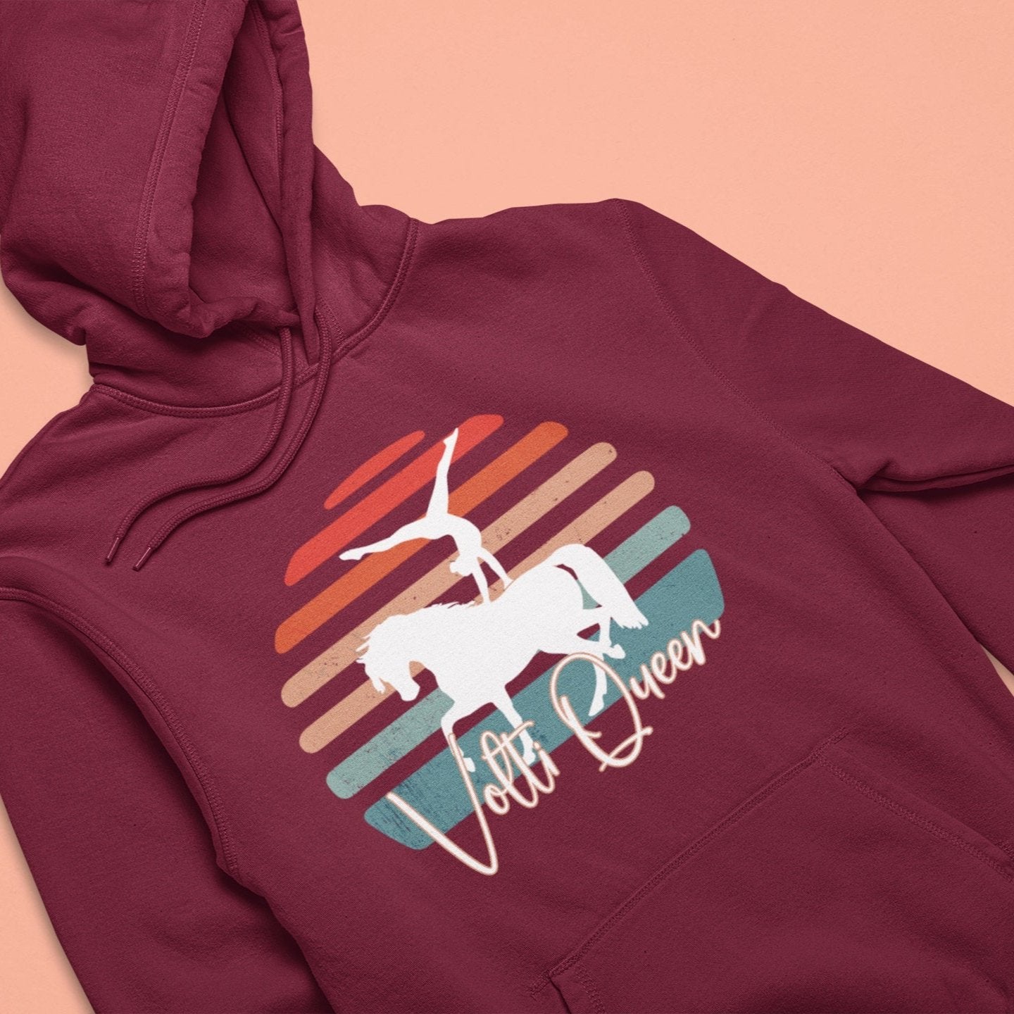 Damen Hoodie mit Aufdruck Volti Queen, Voltigierhoodie für Reiterinnen die Voltigieren
