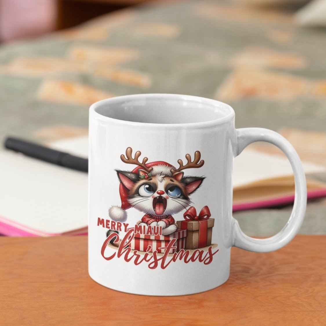 Lustige Weihnachtstasse, Katzenmotive