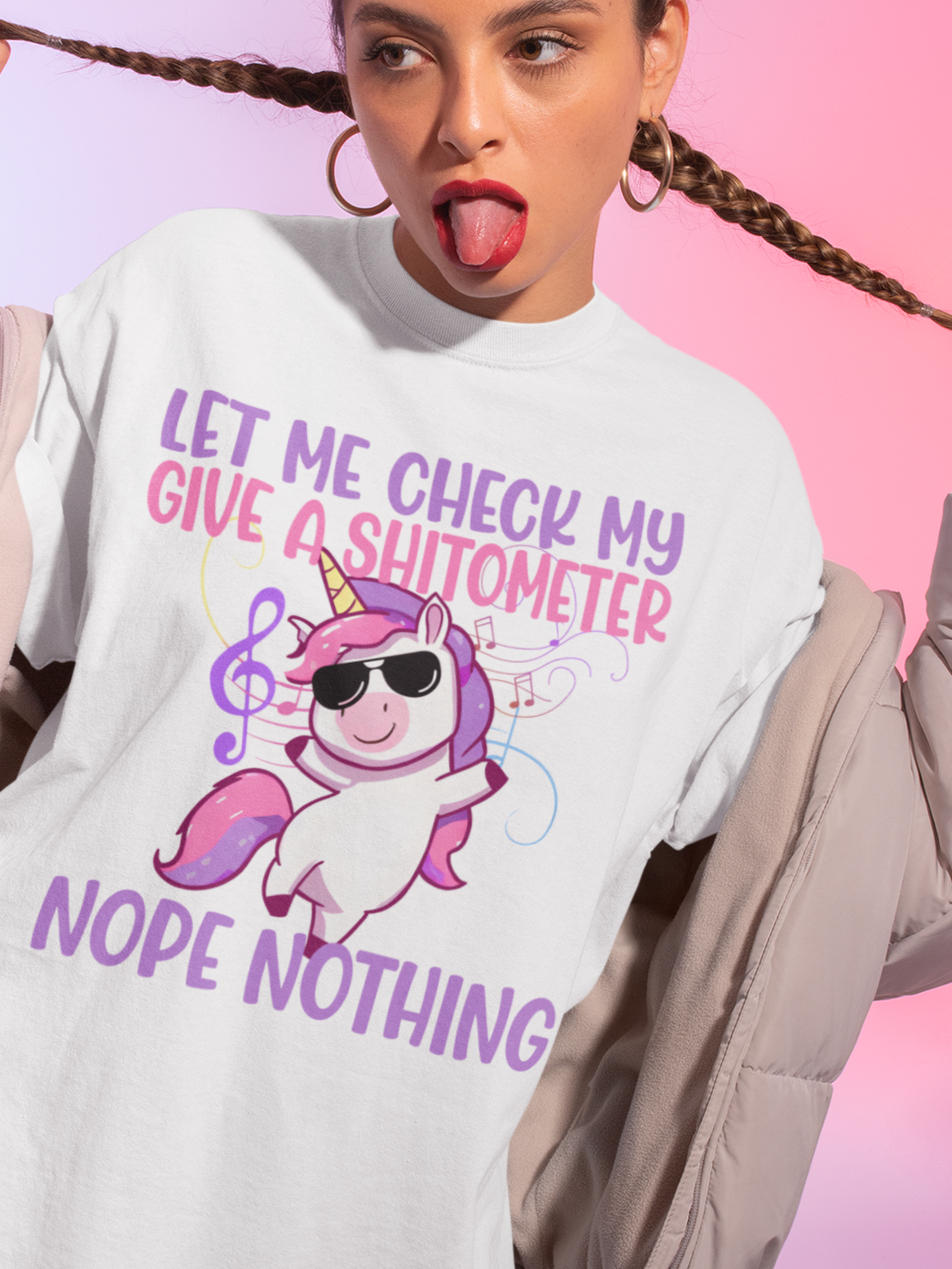 Unisexshirt, Statement-Shirt mit Einhorn Motiv "Shitometer"