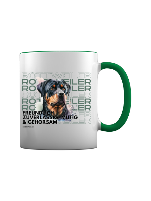 Rasseportrait Rottweiler, Keramiktasse