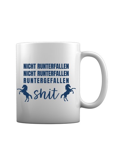 Tasse "nicht runterfallen" für Reiter-/innen, Pferdesprüche