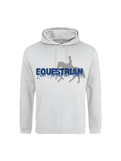 Equestrian Unisex Hoodie Zwei Herzen, ein Team