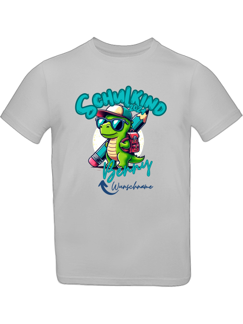 Schulkind 2024 Kinder-Shirt Dinosaurier-Motiv, personalisiert