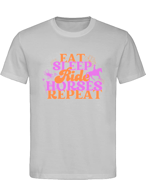 Unisex-Shirt "eat sleep ride horses repeat" Pferdeshirt