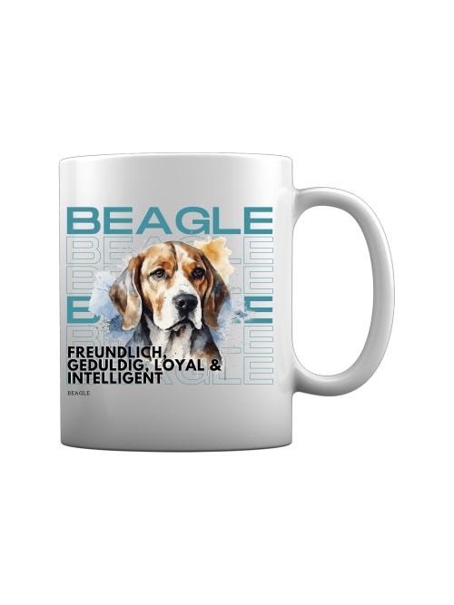 Rasseportrait Beagle, Keramiktasse