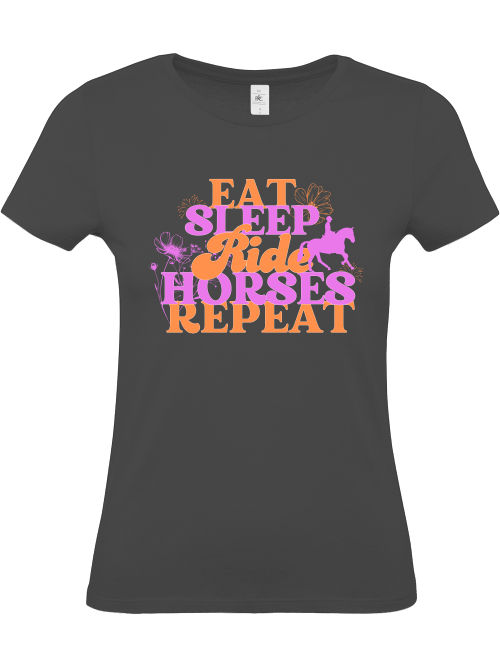 Pferdeshirt Frauen "eat sleep ride horses repeat"