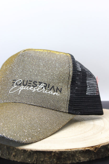 Glitzer Cap "Equestrian", Cappy für Pferdemädchen