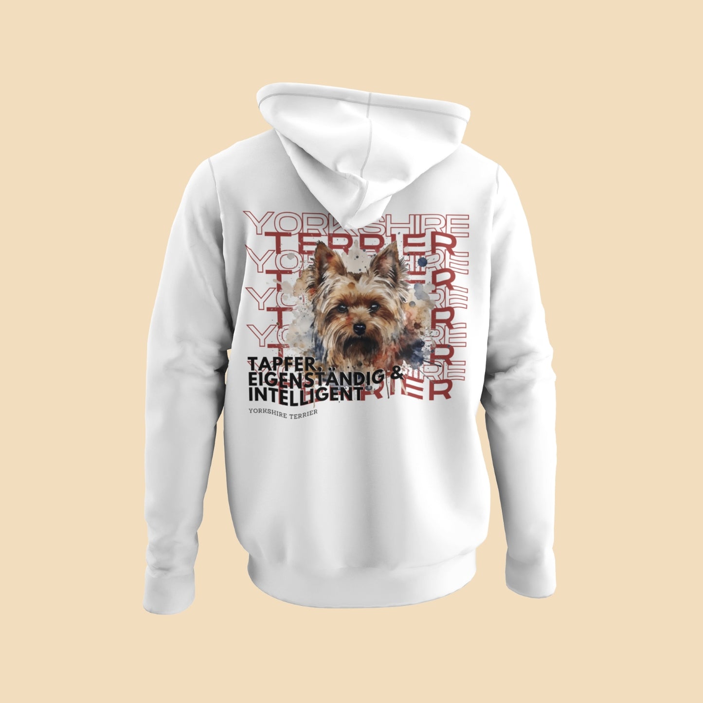 Hoodie 'Yorkshire Terrier' Pullover, Hundemotiv Backprint