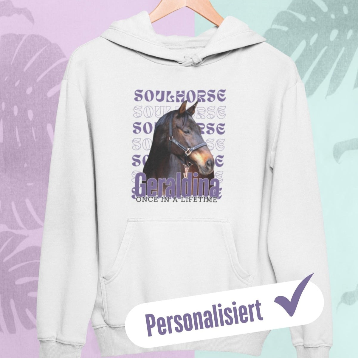 Personalisierter Hoodie mit deinem Pferdebild, Soulhorse