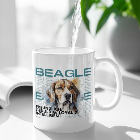 Keramiktasse Beagle Motiv, Beagle-Liebe . Geschenkidee für Beagle Besitzer und Hundefreunde