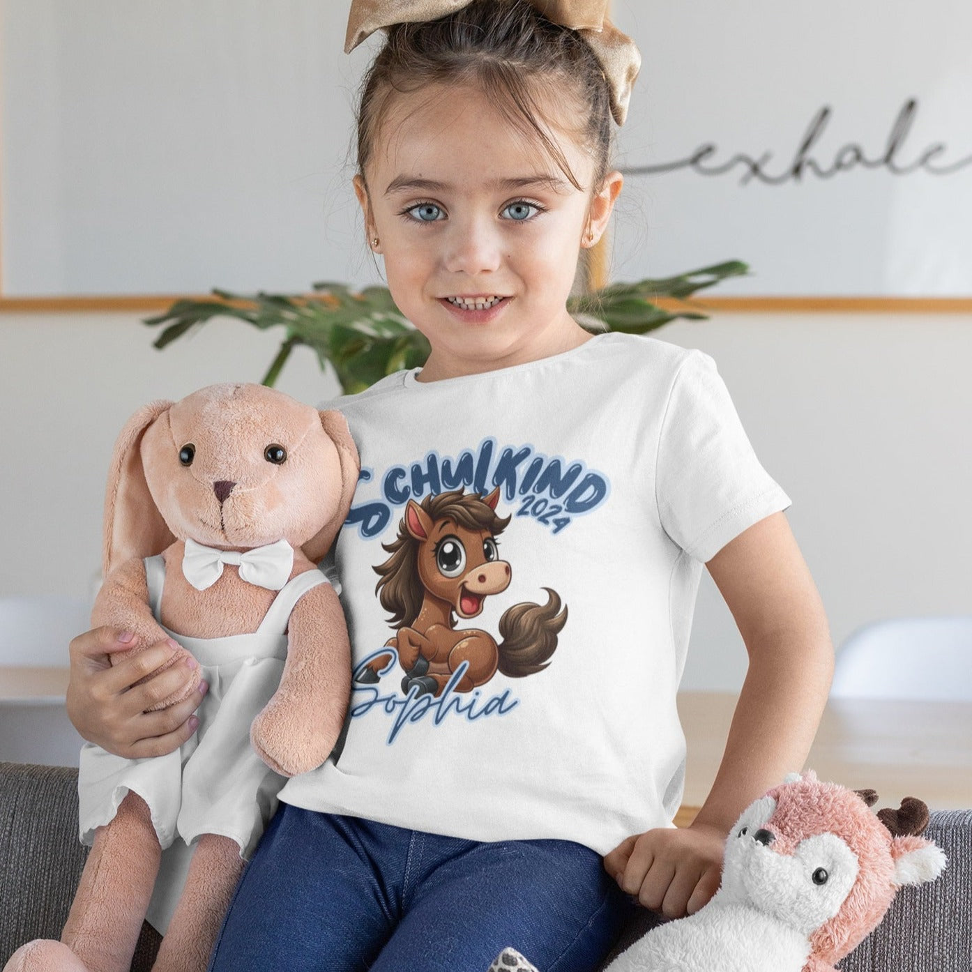 Kindershirt zur Einschulung, Geschenkidee für Einschulung 2024, Schulkind personalisiert mit süßem Pony, Geschenkidee zur Einschulung, Geschenke für Mädchen