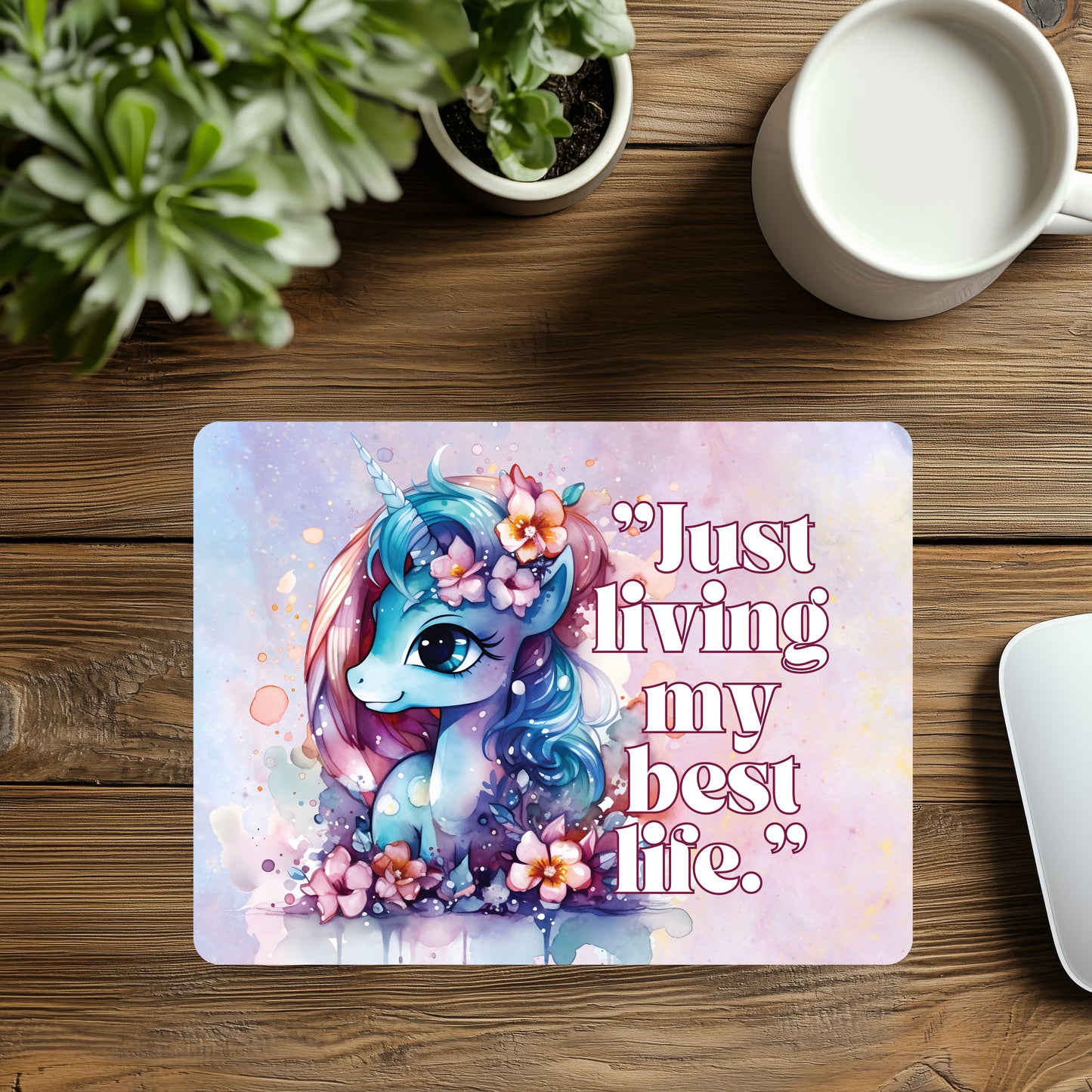 zuckersüßes Einhorn Mousepad, als Geschenkidee oder zum selbst behalten