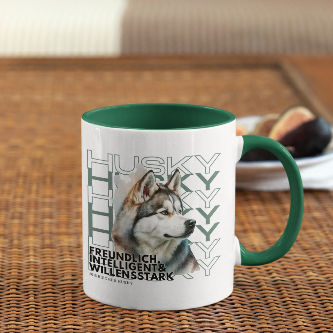 Keramiktasse Husky Motiv