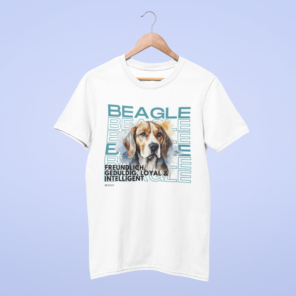 Beagle T-Shirt Rasseportrait, Unisex Hundeshirt