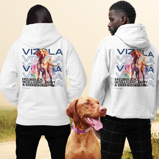 Hoodie mit Rasseportrait Vizsla, Hundemotiv, für Fans der Hunderasse Magyar Vizsla, Hundemotiv Vizsla, Pullover Vizsla, 