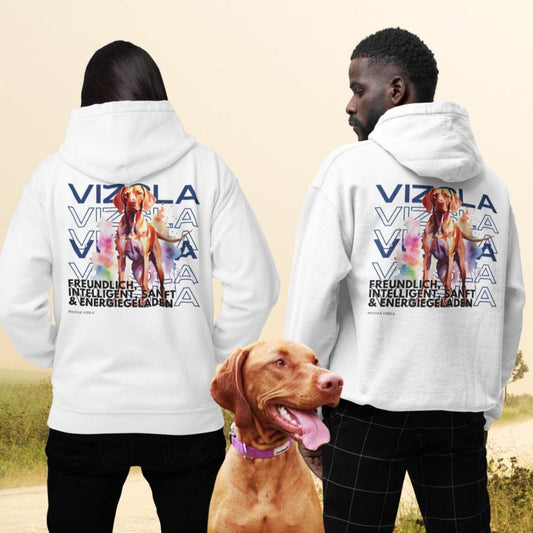 Hoodie für Vizsla Besitzer, toller Kapuzenpulli mit Aufdruck `Rasseportrait Vizsla`