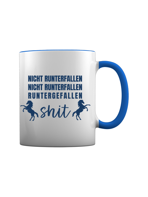 Tasse "nicht runterfallen" für Reiter-/innen, Pferdesprüche