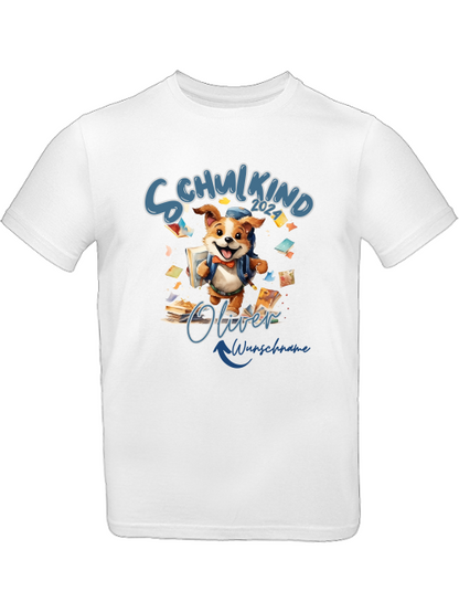 Schulkind 2024 T-Shirt Hundemotiv, personalisiert