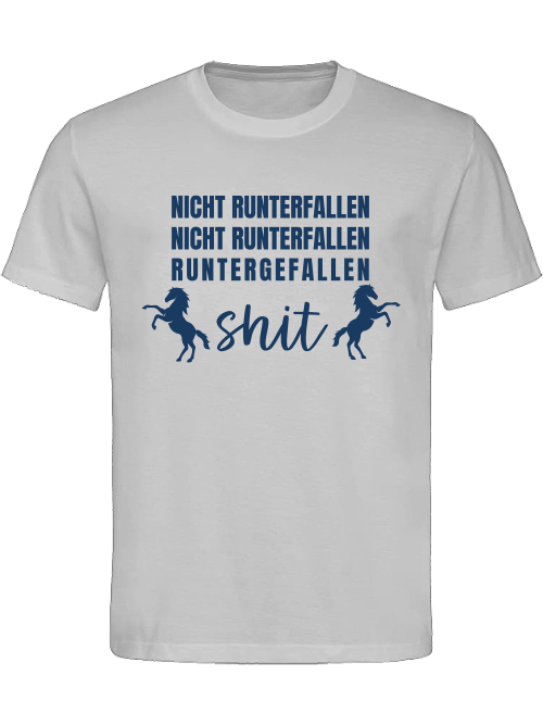 Reitershirt "nicht runterfallen" Unisex, Pferdeshirt