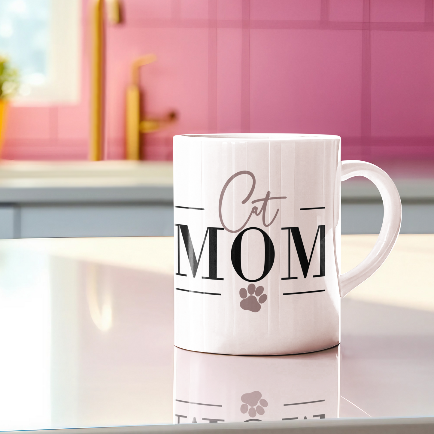 Keramiktasse "Cat Mom" für Katzenmamas