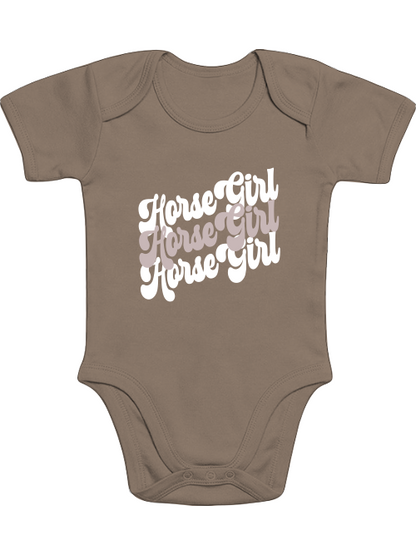 Baby Bodysuit "Horse Girl" Retro, Strampler Mädchen