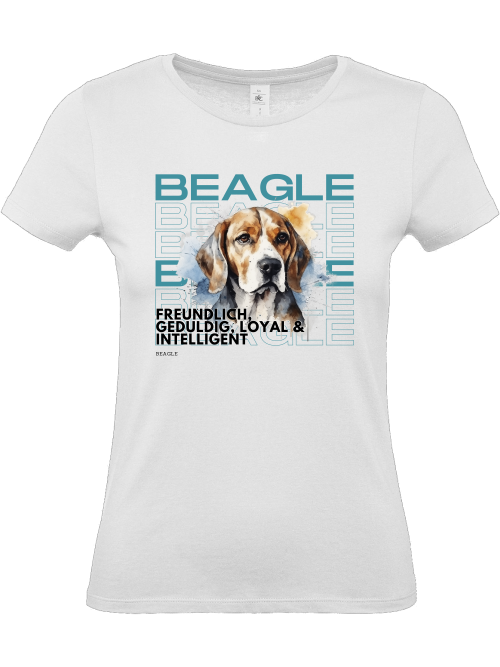 Dameshirt Motiv Rasseportrait Beagle/Hundemotiv