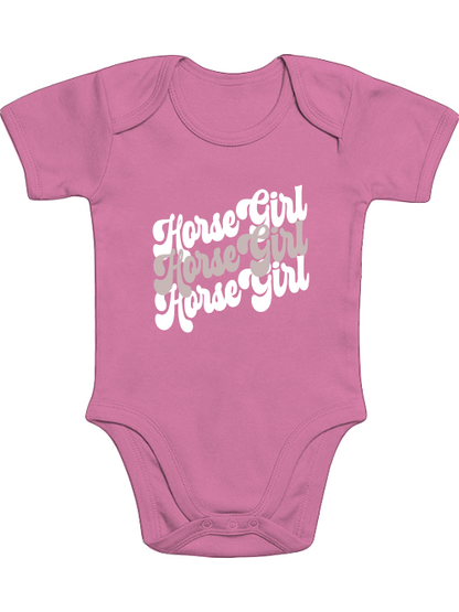 Baby Bodysuit "Horse Girl" Retro, Strampler Mädchen