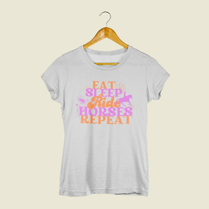 Pferdeshirt Frauen "eat sleep ride horses repeat"