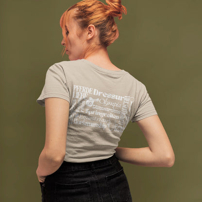Pferde T-Shirt Damen, super schickes Reitshirt für Frauen mit inspirierendem Reiter Motiv
