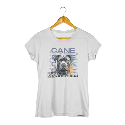 Damenshirt Motiv "Cane Corso" für Hundebesitzerinnen. Hellgrau