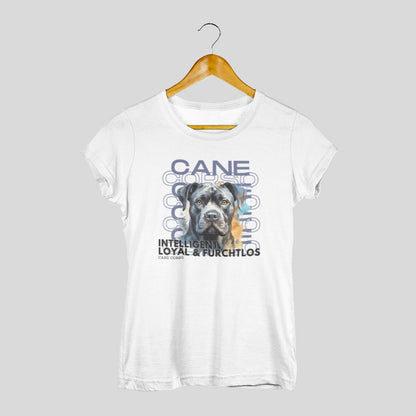 Damenshirt Motiv "Cane Corso" für Hundebesitzerinnen. weiss