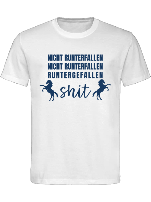 Reitershirt "nicht runterfallen" Unisex, Pferdeshirt