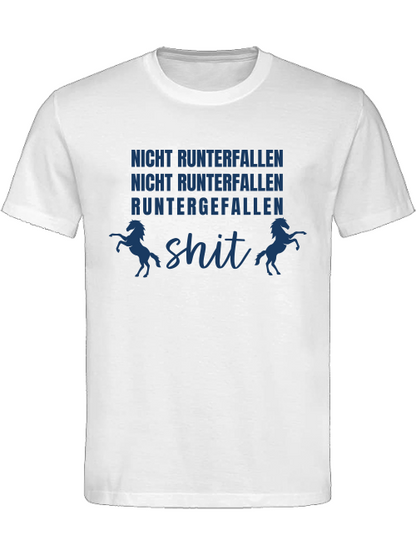 Reitershirt "nicht runterfallen" Unisex, Pferdeshirt