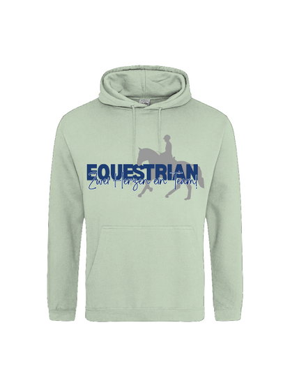 Equestrian Unisex Hoodie Zwei Herzen, ein Team