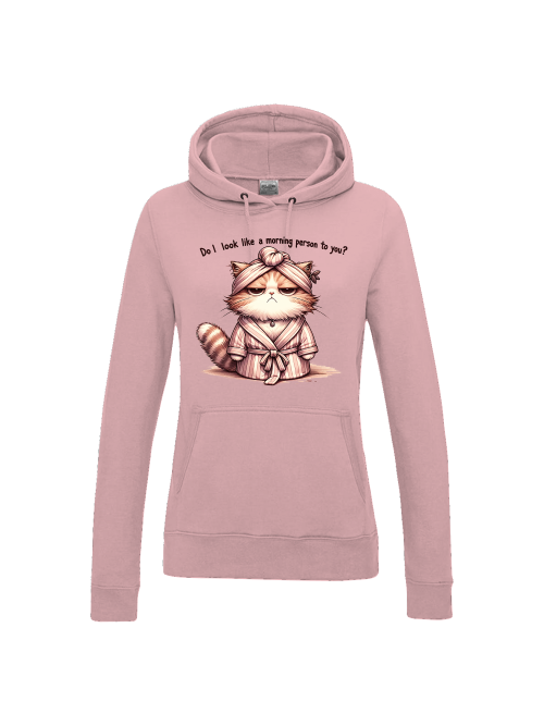 Damen Hoodie "morning person" lustiges Katzenmotiv für Morgenmuffel