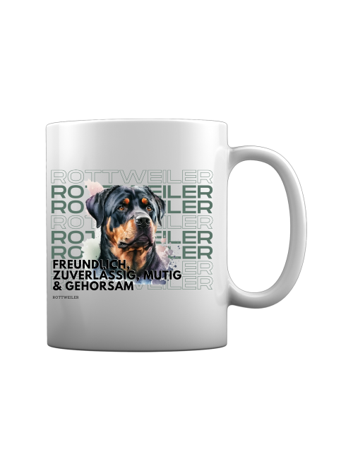 Rasseportrait Rottweiler, Keramiktasse