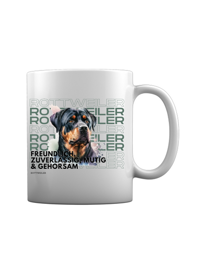 Rasseportrait Rottweiler, Keramiktasse