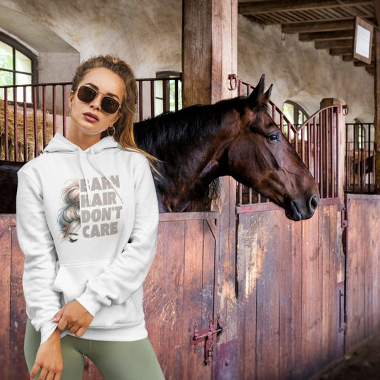 Unisex Hoodie für Reiterinnen cooler Print 'Barn Hair Dont Care'