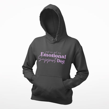 Damen Hoodie mit Aufdruck 'just me and my Emotional Support Dog'