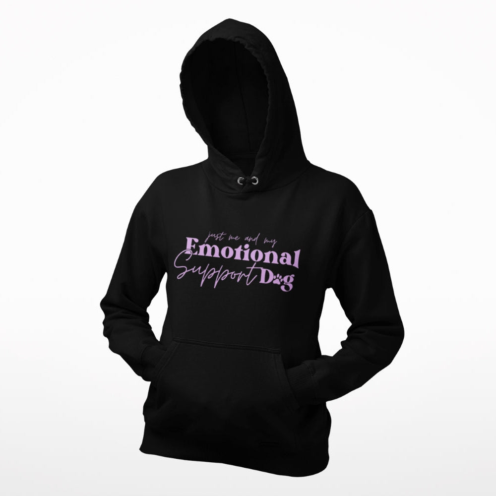 Damen Hoodie mit Aufdruck 'just me and my Emotional Support Dog'