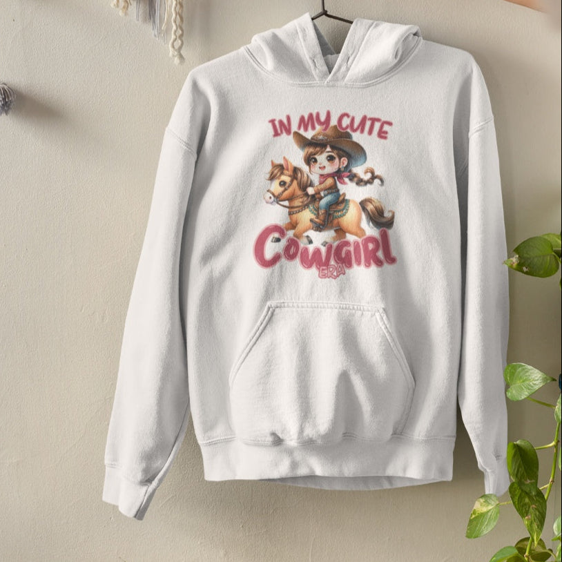 Kinder Hoodie "in my cute Cowgirl Era" Mädchen Pullover Pferde