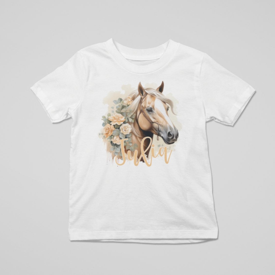 Mädchen T-Shirt Pferde-Motiv, Haflinger *personalisiert