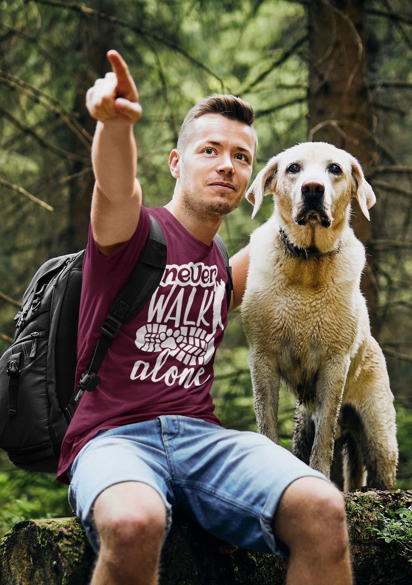 "Never walk alone" Unisex T-Shirt, Frauchen & Herrchen