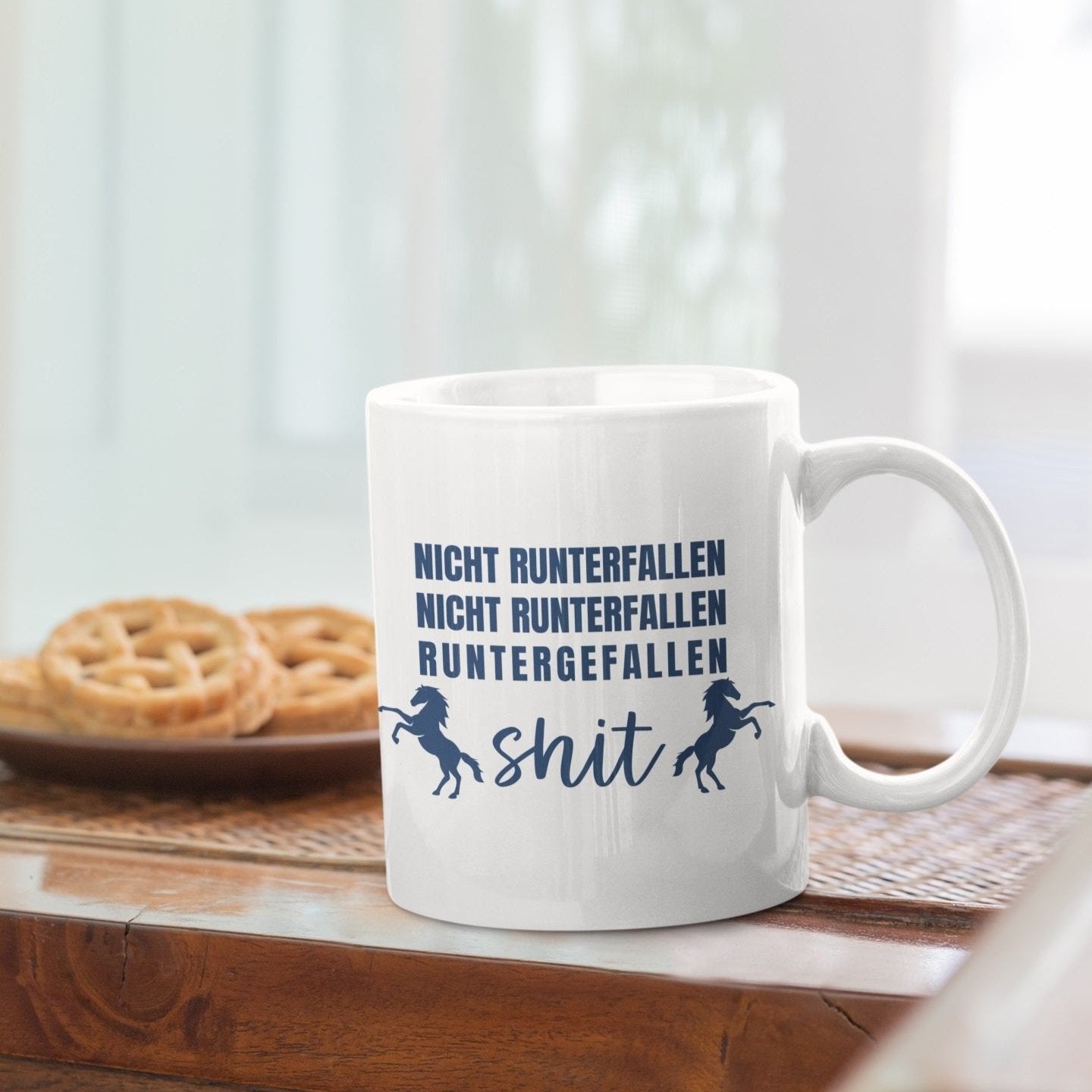 pferdetasse für reiter und reiterinnen, nicht runterfallen