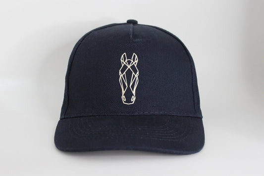 Baumwoll Cap Pferdemotiv für Reiter-/innen. Schicke und schlichte Baseball Cap, Einheitsgröße mit Schnalle zur Größenanpassung. 