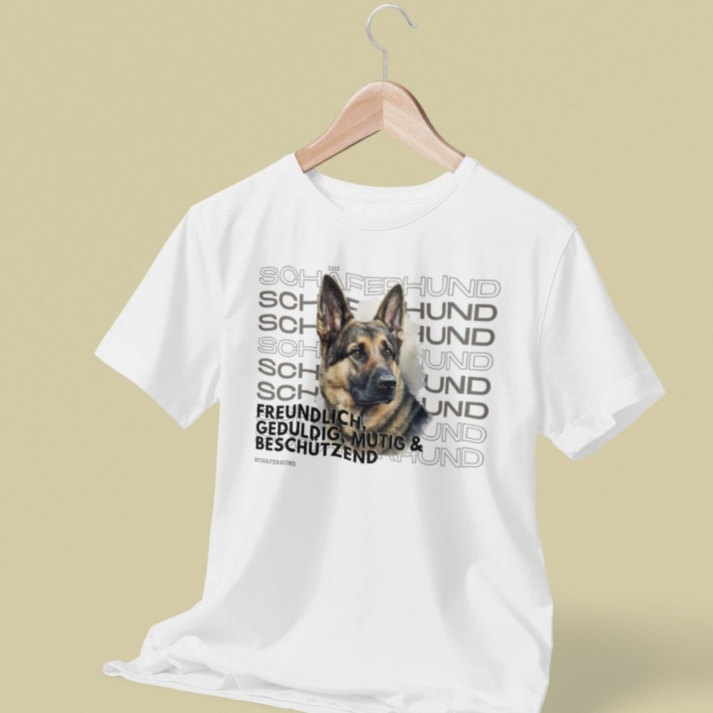 tshirt schäferhund motiv für hundebesitzer mit einem deutschen schäferhund