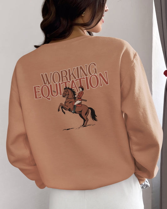 Sweater für Fans des Working Equitation! Motiv Frau mit ihrem Pferd und Garrocha.