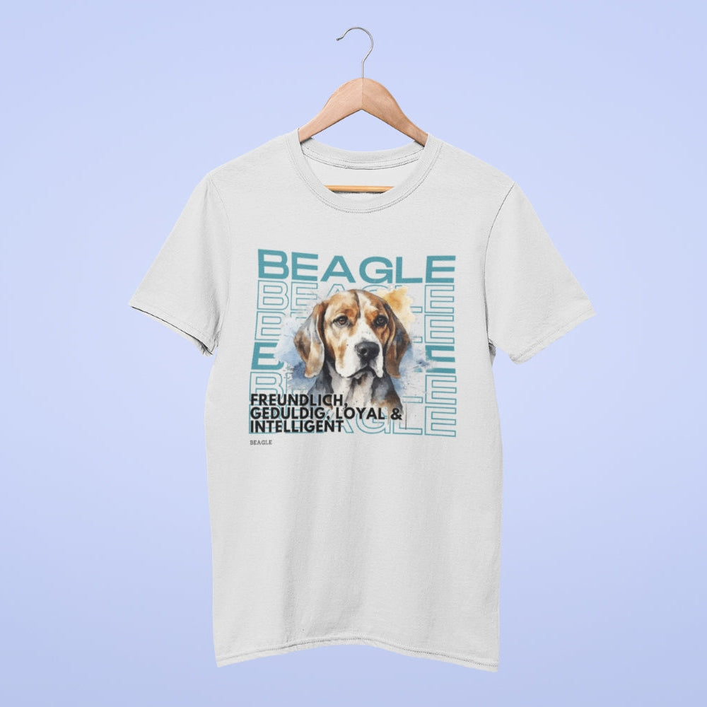 Beagle T-Shirt Rasseportrait, Unisex Hundeshirt